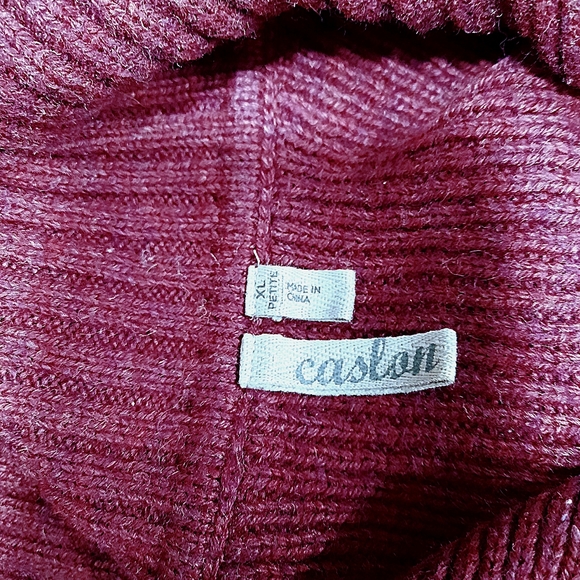 Caslon Burgundy Cardigan Sweater, Petite XL - Picture 5 of 5